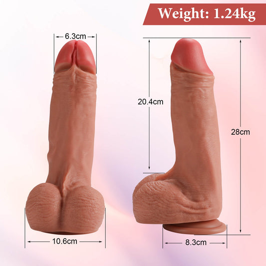 Kripper 11" x 2.4" Flesh Extra Realistic Huge And Thick Anal Dildo