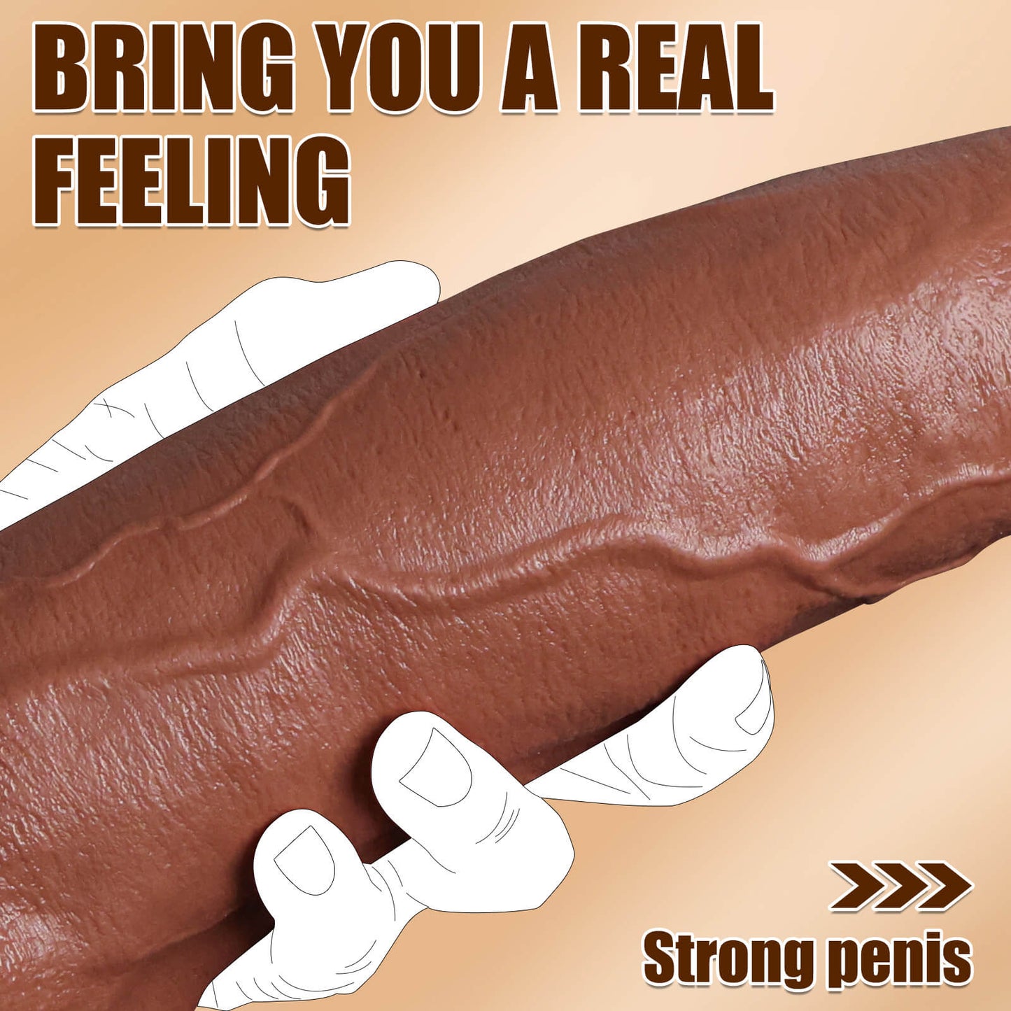 Pedie 13" x 3.2" Extreme Huge Anal Dildo Flesh Skin Silicone Soft Dildo