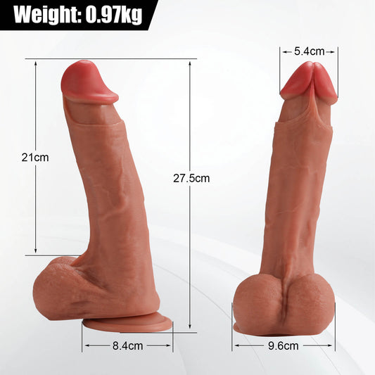 RON 10" x 2.1" Dildo Real Flesh Skin Huge Thick Dildo