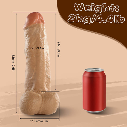 Avis 12.6" x 3.1" XXL Huge Dildo Soft Skin Dick Give You A Better Experience