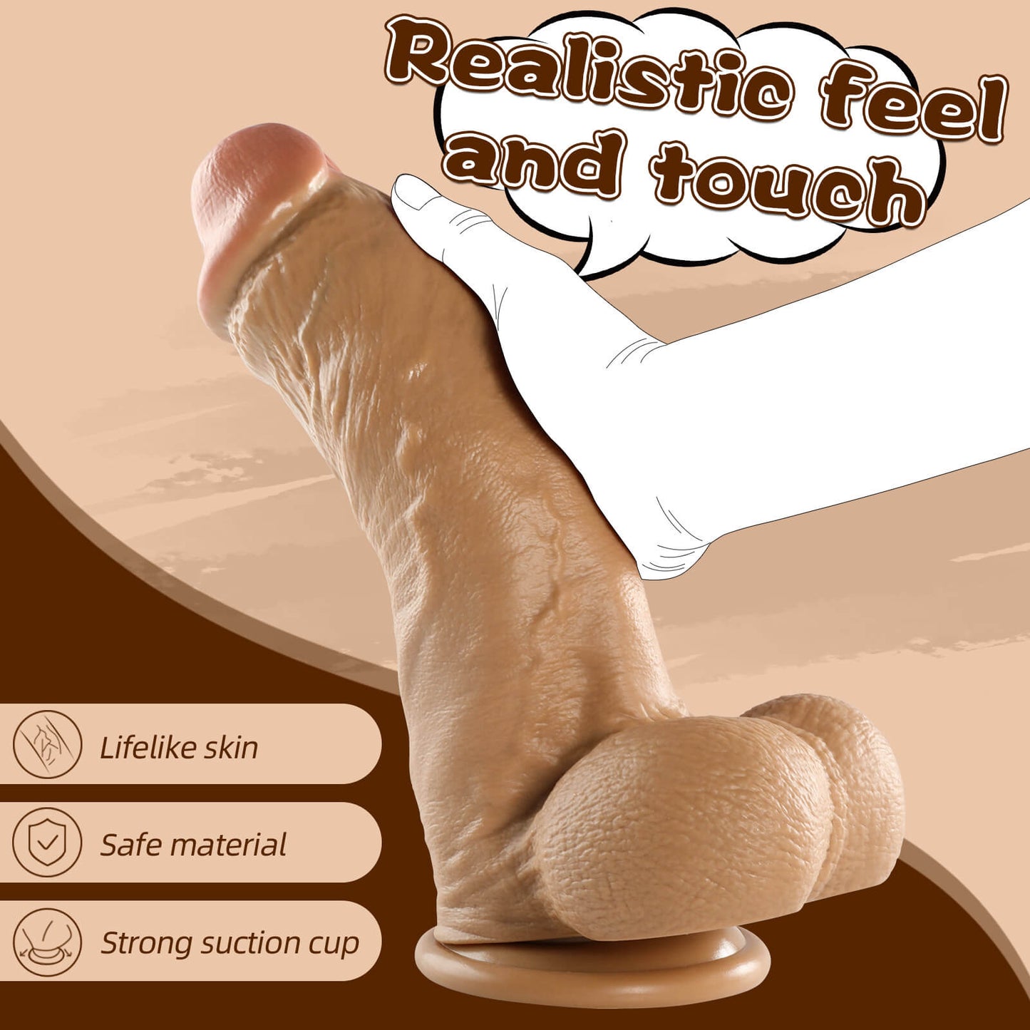Avis 12.6" x 3.1" XXL Huge Dildo Soft Skin Dick Give You A Better Experience
