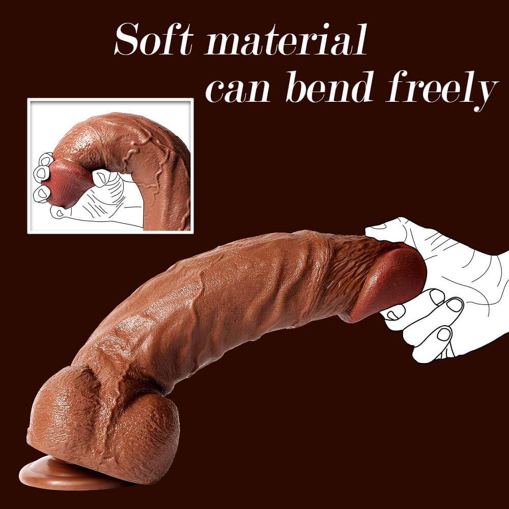 Demons 13" x 2.9" Extreme Huge Anal Dildo Flesh Skin Silicone Soft Dildo