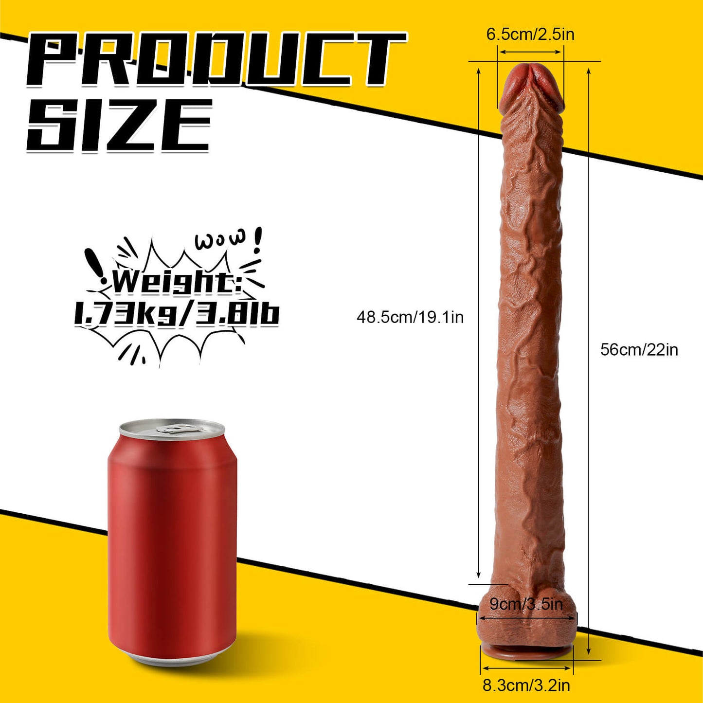 Gerard 22" * 3.2"  Ended Sliding Skin Dildo