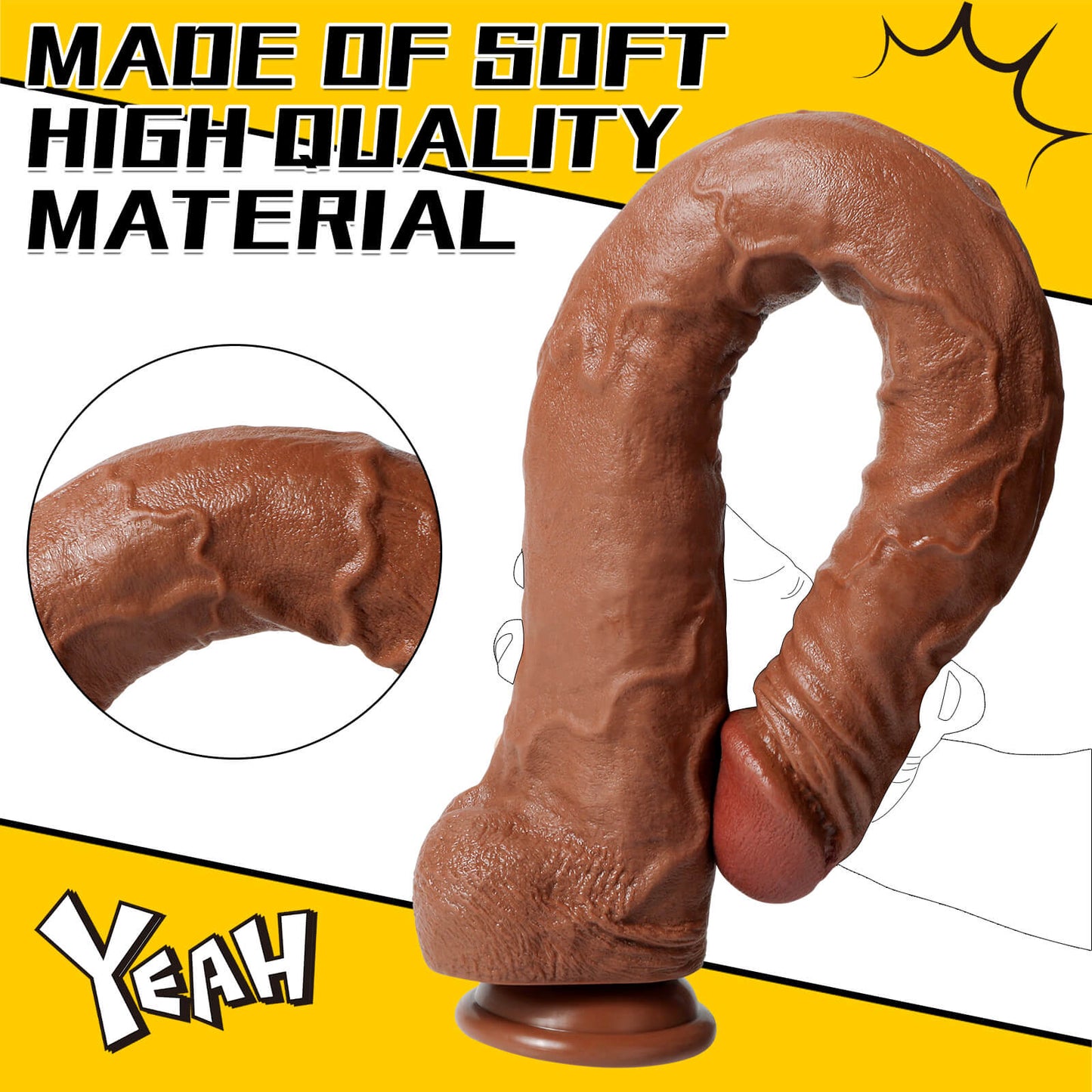 Gerard 22" * 3.2"  Ended Sliding Skin Dildo