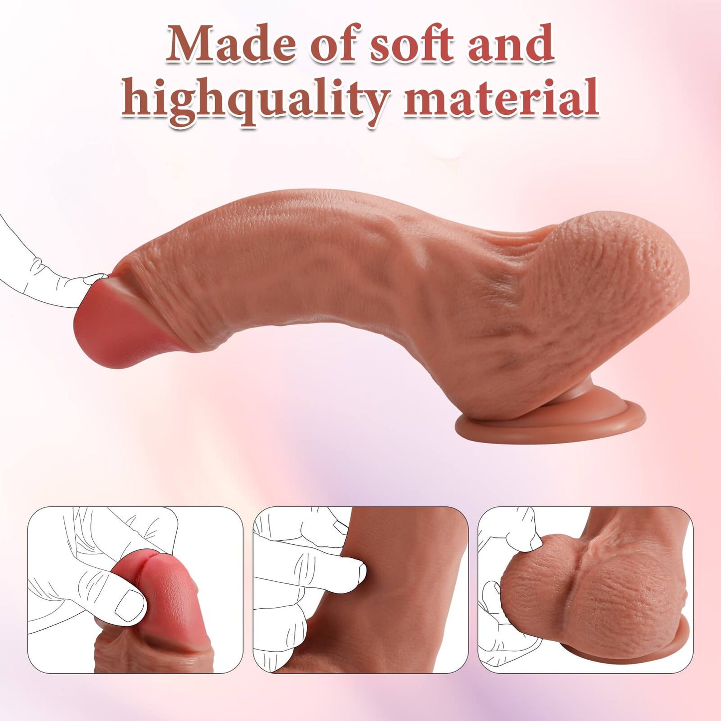 Kripper 11" x 2.4" Flesh Extra Realistic Huge And Thick Anal Dildo