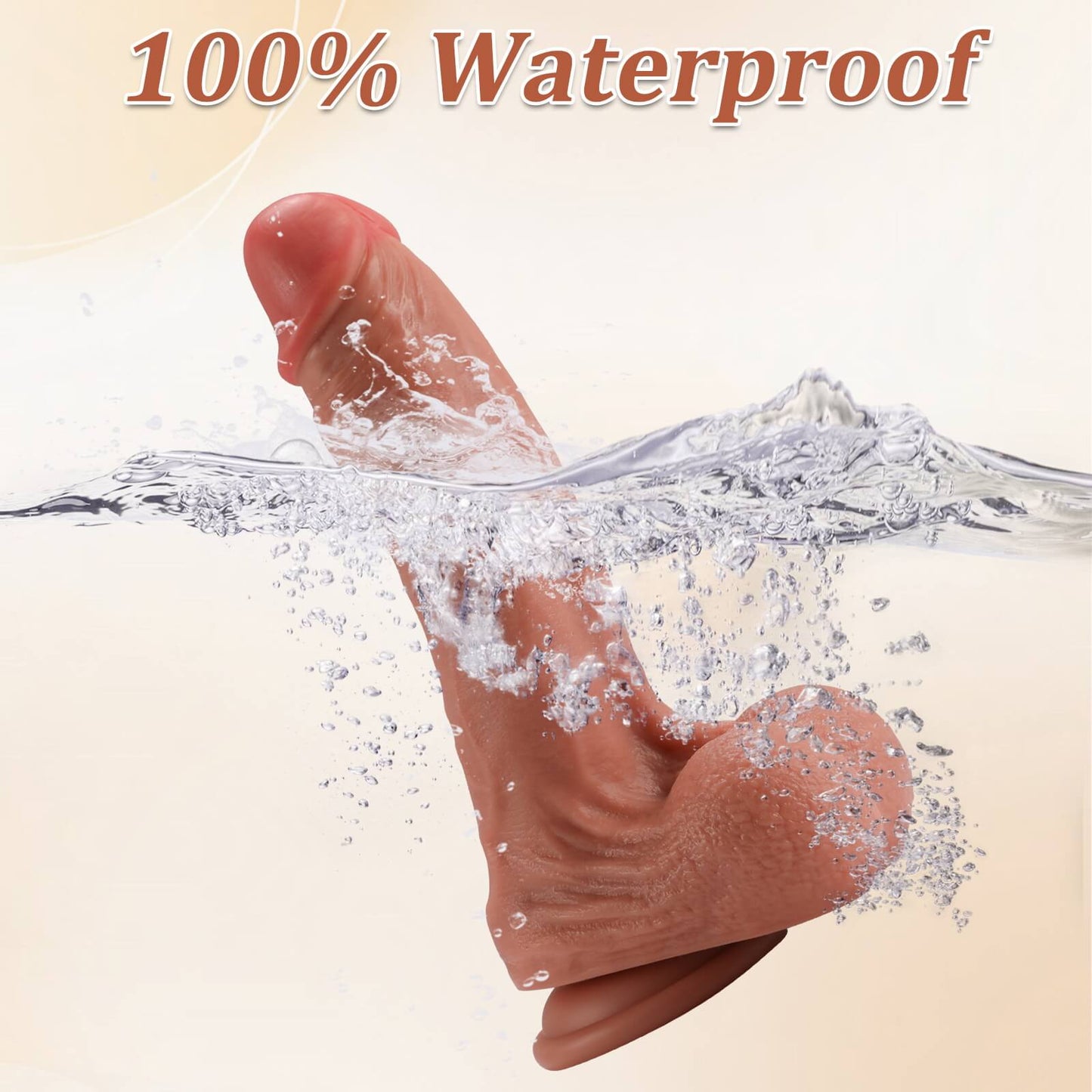 Lester 10" X 2.5" Soft Brown Thick Curved Realistic Dildo