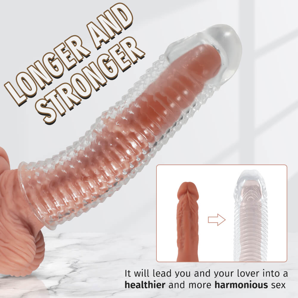 Morgan Silicone Sleeve Extender Cuffs Extender Clitoris and G-Spot Stimulation with Realistic Glans
