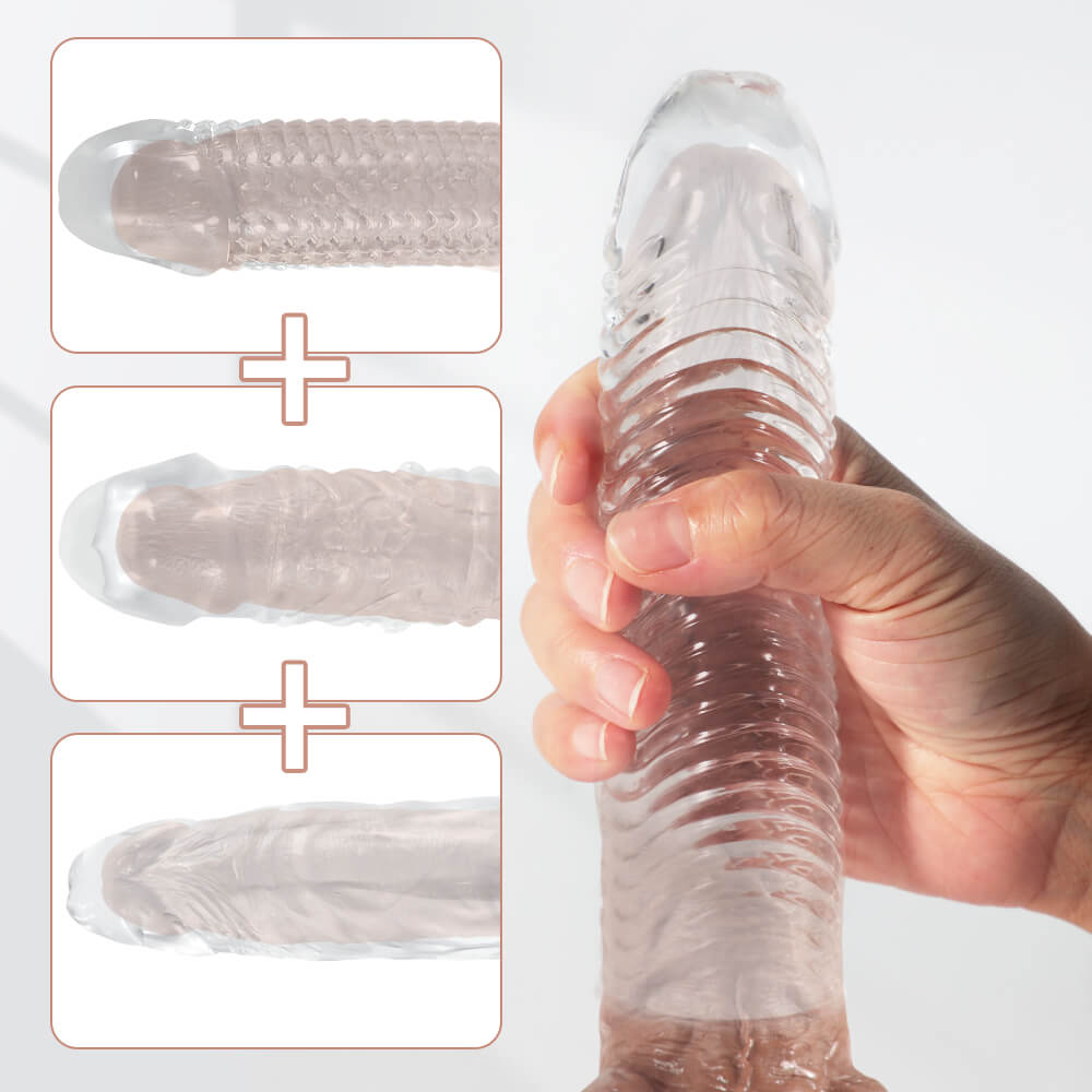 Morgan Silicone Sleeve Extender Cuffs Extender Clitoris and G-Spot Stimulation with Realistic Glans