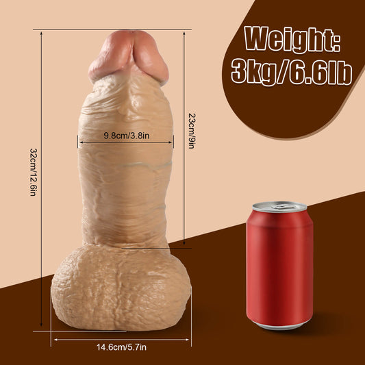 Nick 12" x 3.8" Big Huge Dildo Soft Skin Dick Give You A Better Experience