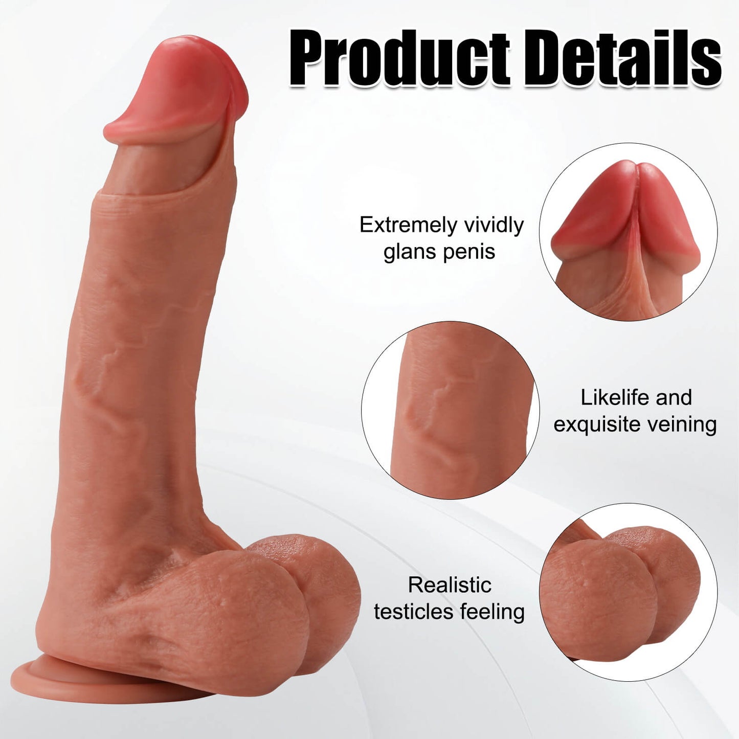 RON 10" x 2.1" Dildo Real Flesh Skin Huge Thick Dildo