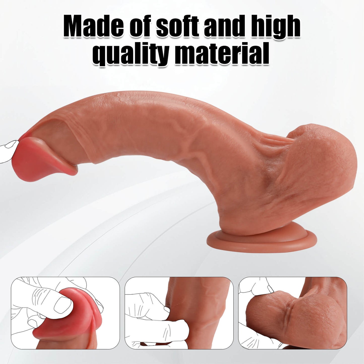RON 10" x 2.1" Dildo Real Flesh Skin Huge Thick Dildo