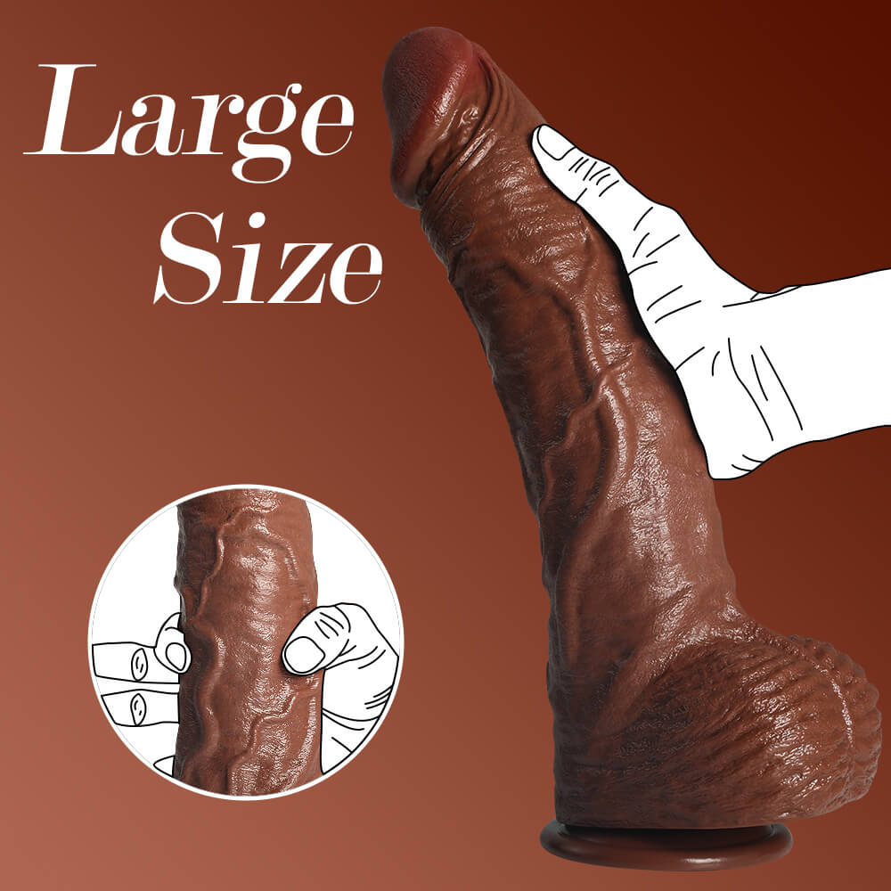 Raul 14" x 3.7" Extreme Huge Anal Dildo Flesh Skin Silicone Soft Dildo
