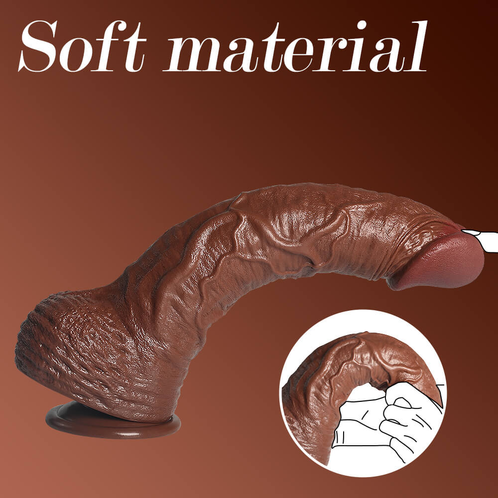 Raul 14" x 3.7" Extreme Huge Anal Dildo Flesh Skin Silicone Soft Dildo