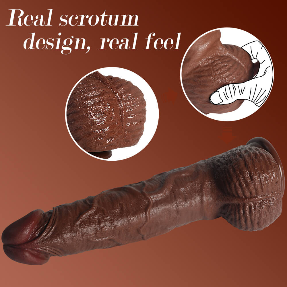 Raul 14" x 3.7" Extreme Huge Anal Dildo Flesh Skin Silicone Soft Dildo