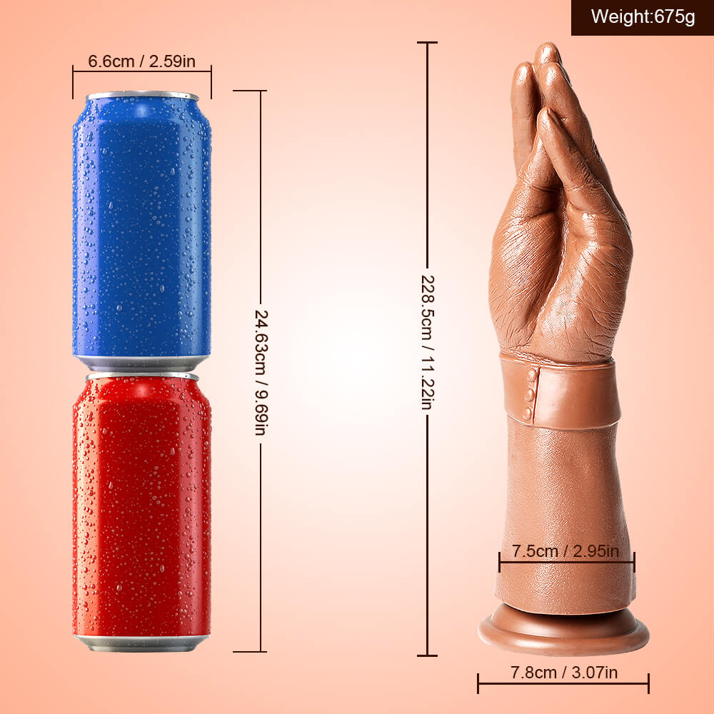 Wuji 11.22in Realistic Hand Arm Fist With Graduated Fingers Dildo Sex Toy