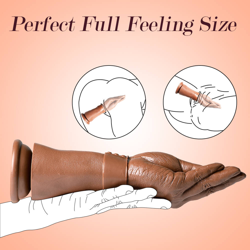 Wuji 11.22in Realistic Hand Arm Fist With Graduated Fingers Dildo Sex Toy