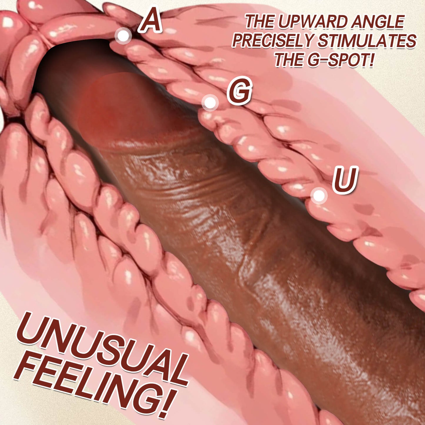 Borui 19.3" x 1.9" Thick Realistic Double Sided Sliding Skin Dildo